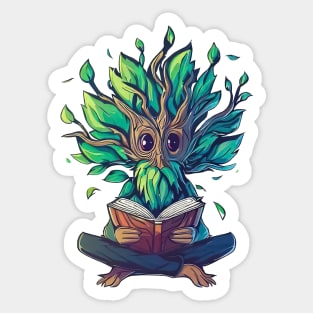 Cute Shepherd of trees reading book Sticker